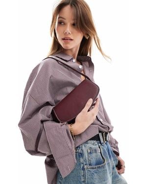 Pull&Bear Shoulder Bag With Contrast Stitch - Purple