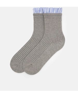 Pull&Bear – combined – stricksocken - Grau