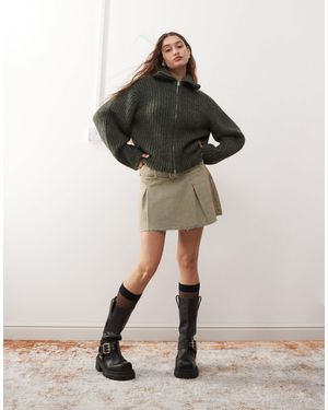 Weekday – bea – wollmix-strickjacke - Braun