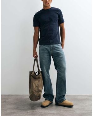 Weekday Jeans Bootcut Dritti A Vita Bassa Lavaggio Polvere - Blu