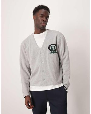ASOS Cardigan Squadrato Oversize Con Stampa - Grigio