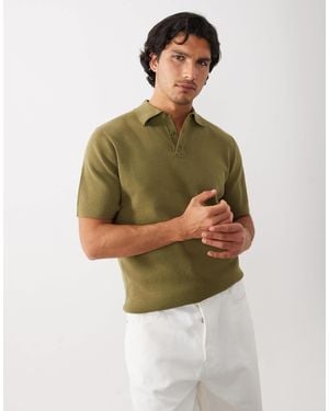 ASOS Essential Fine-Rib Knit Polo - Green