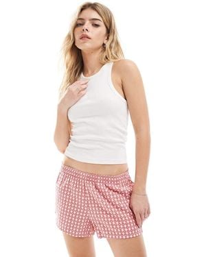Hollister Low Rise baggy Boxer Pyjama Shorts - White