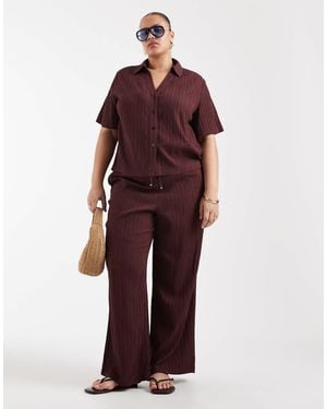 ONLY Wide Leg Crinkled Textured Pants