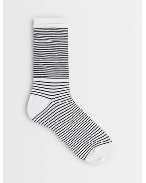 ASOS Dubbellaagse Slouchsokken Met Streepdessin - Wit