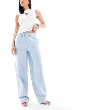 Miss Selfridge Pull On Elastic Waist Straight Leg Jeans - Blue
