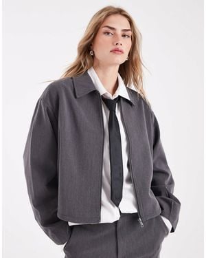 Object Tailored Zip Up Jacket Co-ord - Gray