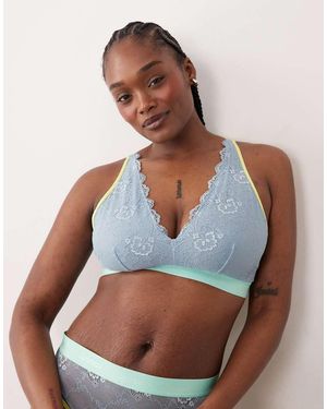 Lemonade Dolls Bralette De Copas Grandes Azul Denim De Encaje Trilogy De