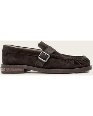 AllSaints Blossom Loafers Van Suède En Leer Met Gesp - Wit