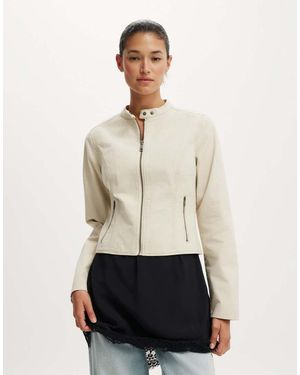 Cotton On Bay Moto Jacket - Natural