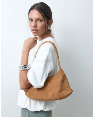 ASOS Suede Shoulder Bag With Internal Pouch - Brown