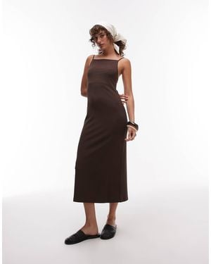 ARKET Compact Rib Square Neck Sleeveless Midi Dress - White