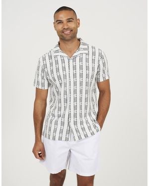 Brave Soul Patterned Short Sleeve Shirt - White