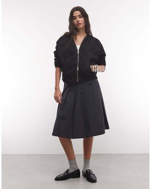 Weekday Falda Midi Plisada Con Cremallera Lateral En - Azul