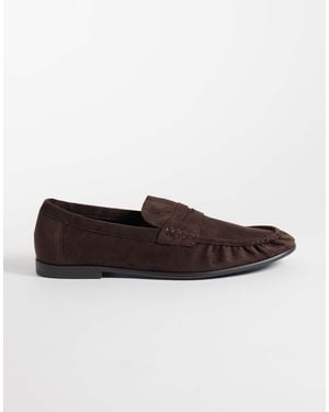 SEQWL Dash loafer aus velourslederimitat mit raffungen - Braun