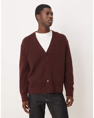 ARKET Wool Cardigan With Button Front - Purple
