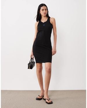 HUGO Necerie Box Logo Bodycon Dress - White