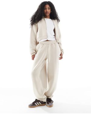 Miss Selfridge Joggers Bombati Color Avena - Bianco