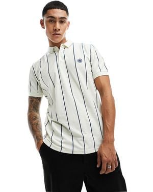 Pretty Green Polo Con Raya Diplomática Vega De - Neutro - Blanco