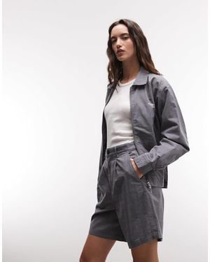 Obey Olivia Plaid Short Co-Ord - Grey