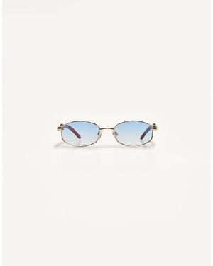 Bershka – metallic-sonnenbrille - Blau