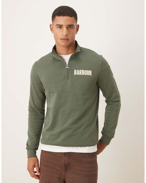 Barbour Cotes Half Zip Sweatshirt - Green