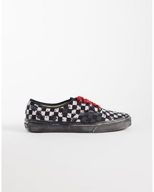 Vans Authentic Sneakers A Scacchi Neri E Rossi - Nero