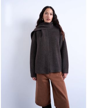 TOPSHOP – gestreifter oversize-strickpullover - Weiß