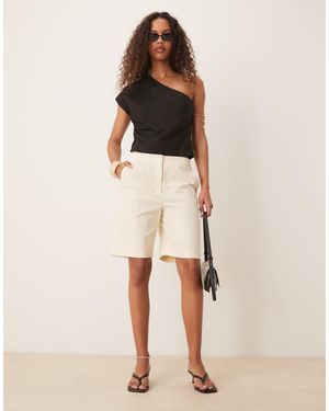 Mango Linen Look Tailored Shorts - Natural