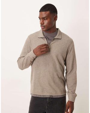 Mango Maglione Lavorato Color Latte Con Zip Corta - Neutro