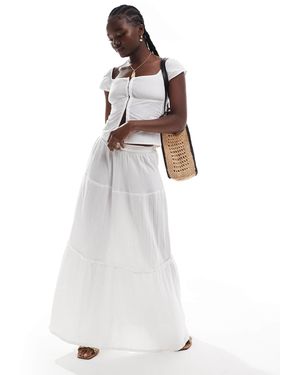 esmé studios Esmee Exclusive Tiered Maxi Beach Skirt - White