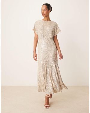 Never Fully Dressed Embellished Maxi Dress - Natural