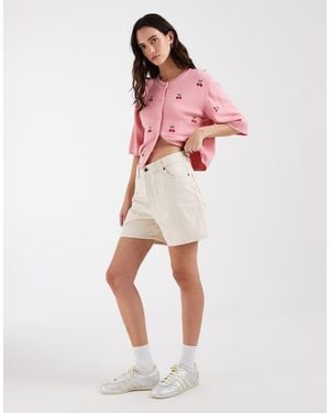 Dickies Denim Short Van 5 Inch Met Hoge Taille - Rood