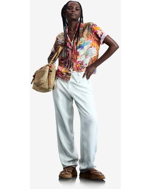 Desigual Short-Sleeve Tropical Shirt - Red