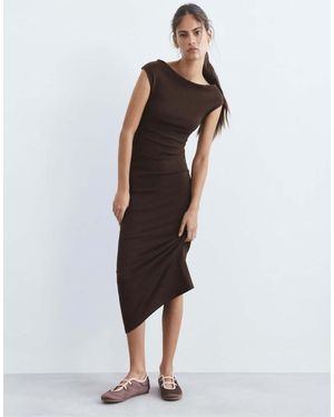 Pull&Bear Midi Dress - Brown