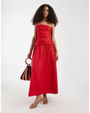 Gap Drop Waist Bandeau Maxi Dress - Red