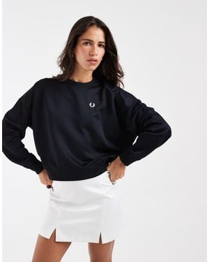 Fred Perry Laurel Wreath Back Embroidery Sweatshirt - Black
