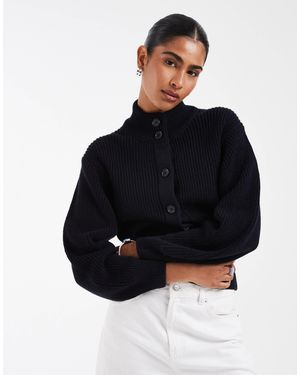 ASOS Gilet en maille à col cheminée - Noir