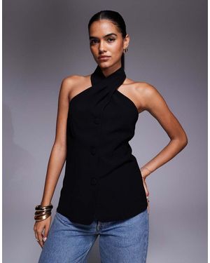 River Island Halterneck Waistcoat - Blue