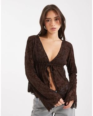 Collusion Tie Front Top - Black