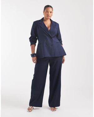 Vero Moda Kombiteil mit weitem bein und bundfaltenhose - Blau
