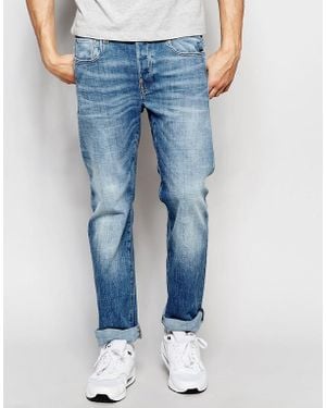 G-Star Jeans Attacc Straight Fit Zip Back Pocket Stretch Light Aged - Blue