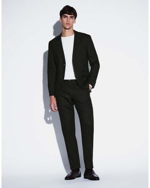 Jack & Jones Pantalones De Traje Superentallados En Verde Oscuro - Negro
