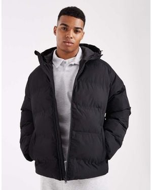 Jack & Jones Thick Puffer Jacket With Hood - Black