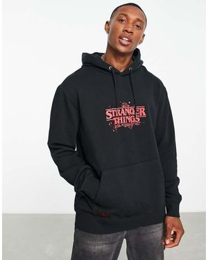 Quiksilver Sudadera Negra Con Capucha Y Logo De X Stranger Things - Negro