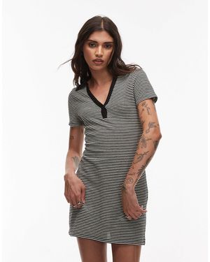 ASOS Short Sleeve Mini Polo Dress - Multicolor