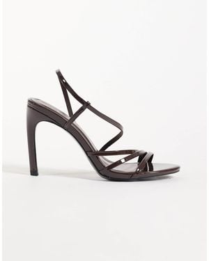 ASOS Neverland Asymmetric Strappy High Sandals - Metallic