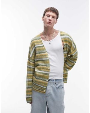 TOPMAN Oversized Cardigan - Green