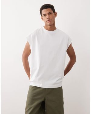 ASOS Heavyweight Oversized Tank With Cap Sleeves - White