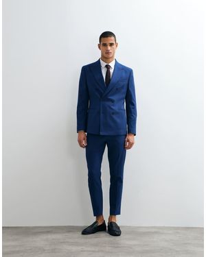 ASOS Slim Double Breasted Suit Jacket - Blue
